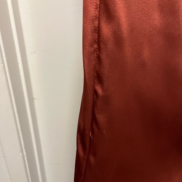 Revelry Rory Satin Bridesmaids Dress - Terracotta Rush - Picture 8 of 10